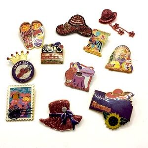 Red hat society lot of pins and brooches